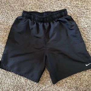 Black embroidered Nike shorts